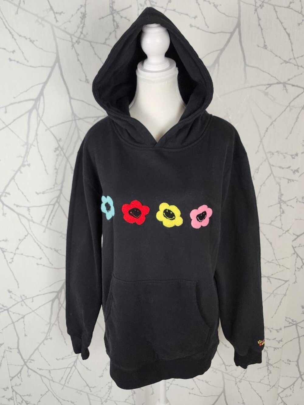 By Samii Ryan x Smiley Floral Applique Pullover Hoodie